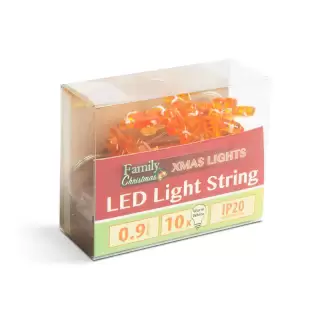 LED svetlobni niz na baterije medenjaki 10 LED diod 1,2 metra toplo bela 2xAA
