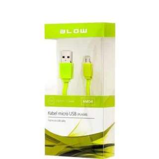 Micro USB kabel ploski BLOW zelen