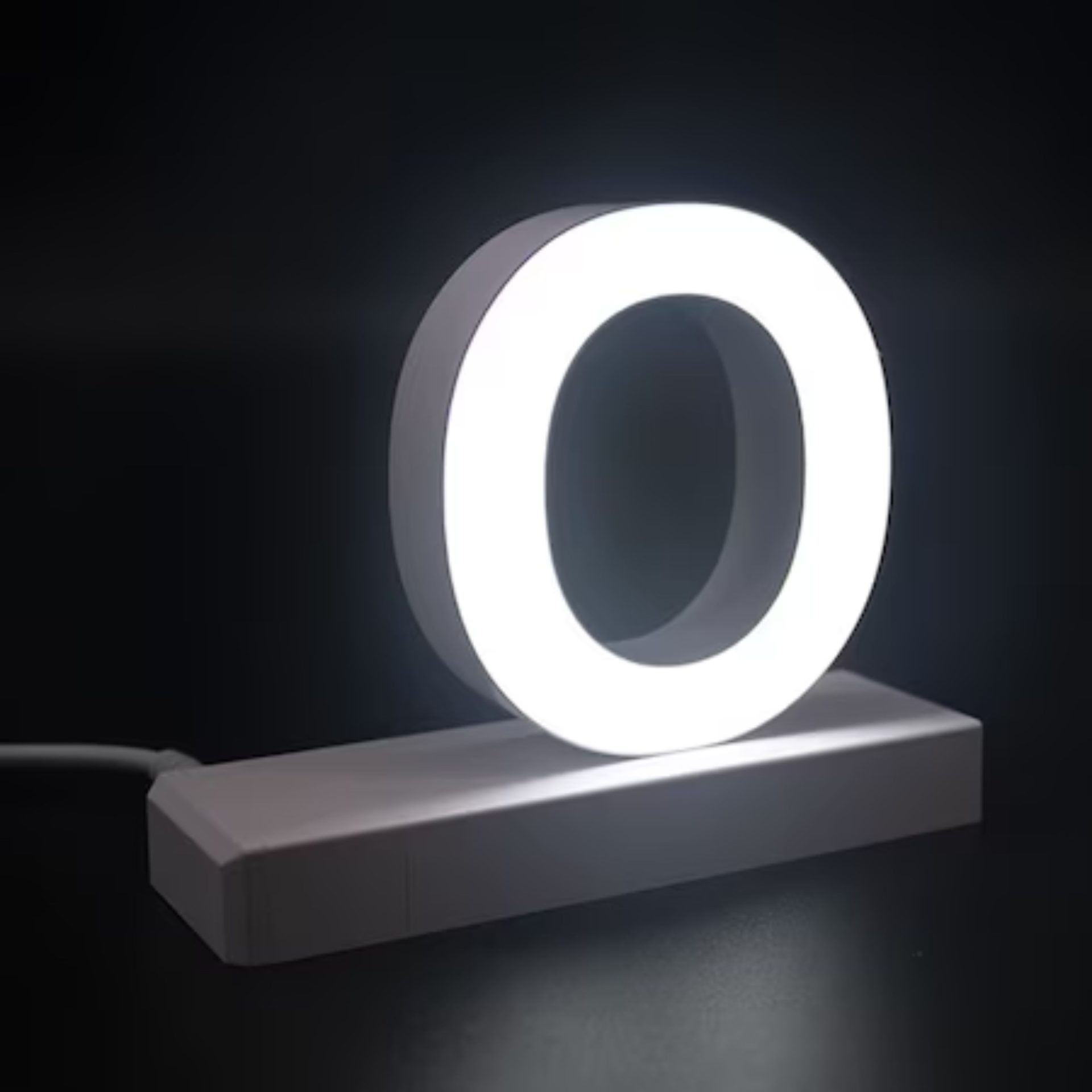 LED črka O 75mm za sestavo napisa Arial 6500K "klik" bela