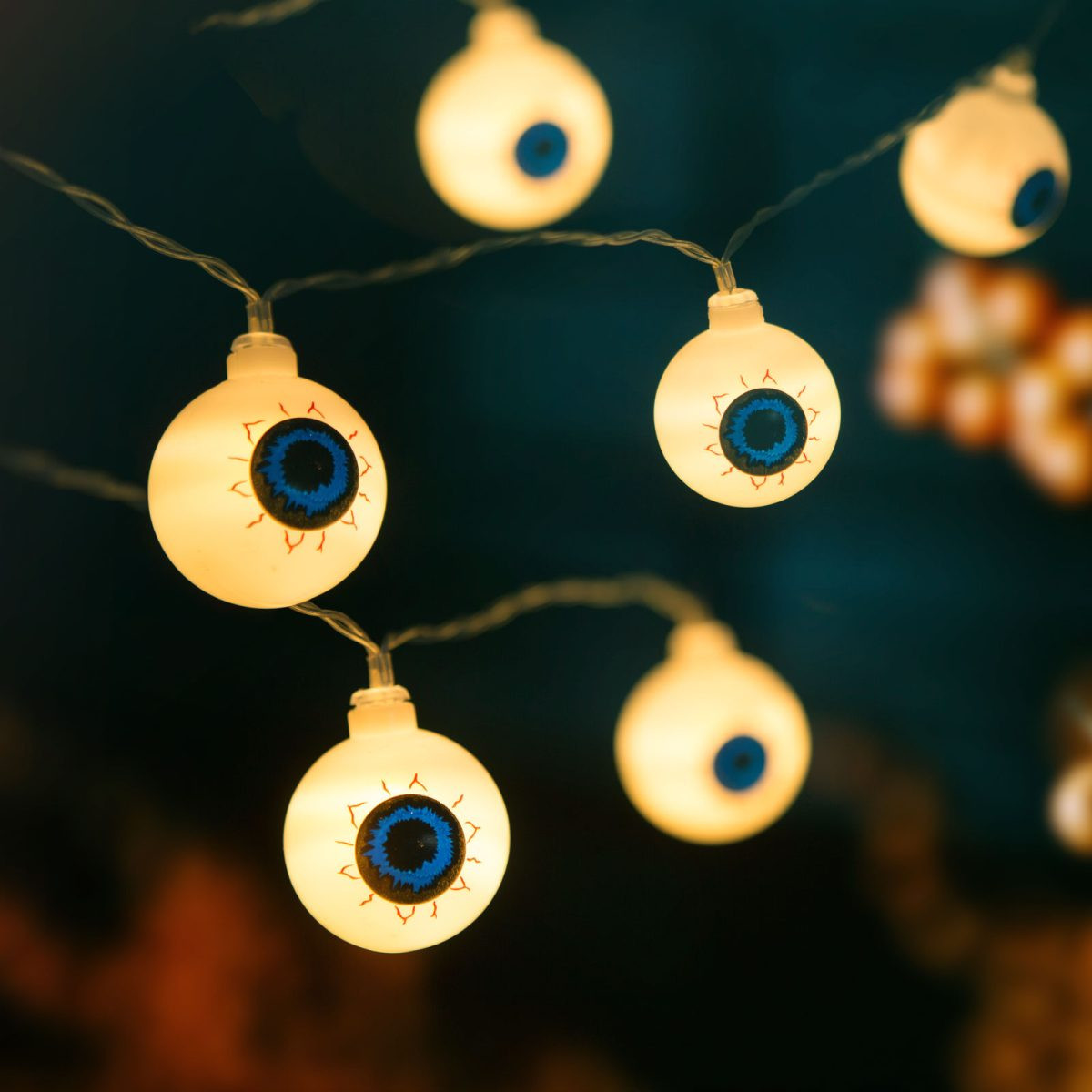Baterijske lučke oči za noč čarovnic / Halloween 12 LED 1,65m 2xAA