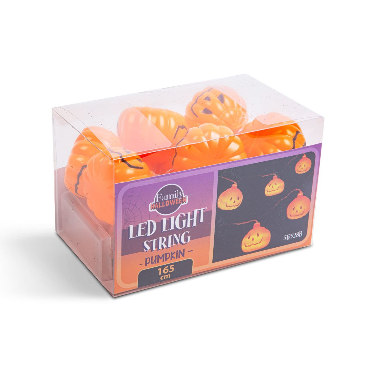 Baterijske lučke buče za noč čarovnic / Halloween 12 LED 0,9m 2xAA