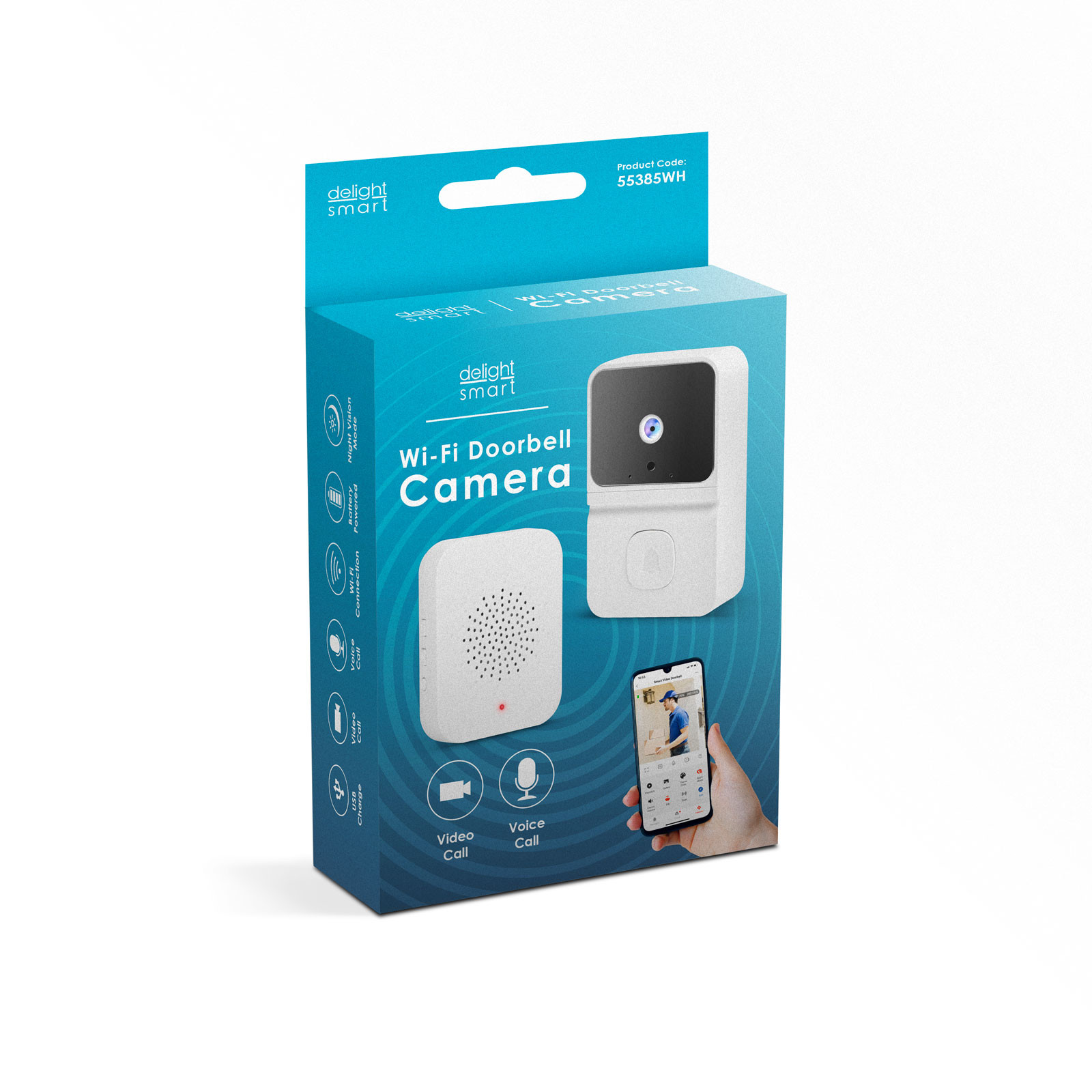 Pametni Wi-Fi video zvonec s kamero 2,0 MP HD Tuya bel
