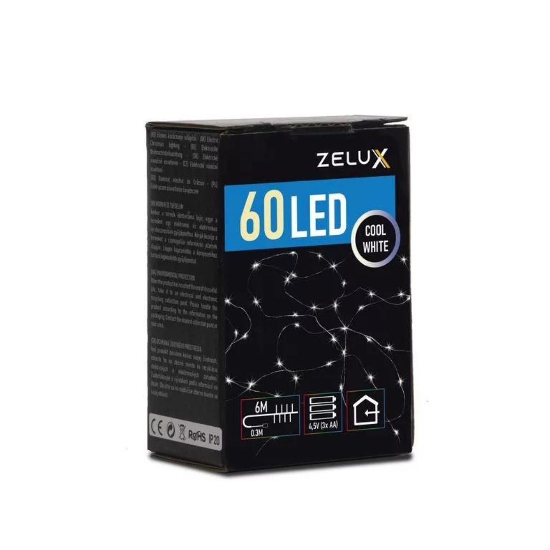 Baterijske micro LED lučke 60 LED 6m hladno bele 3xAA