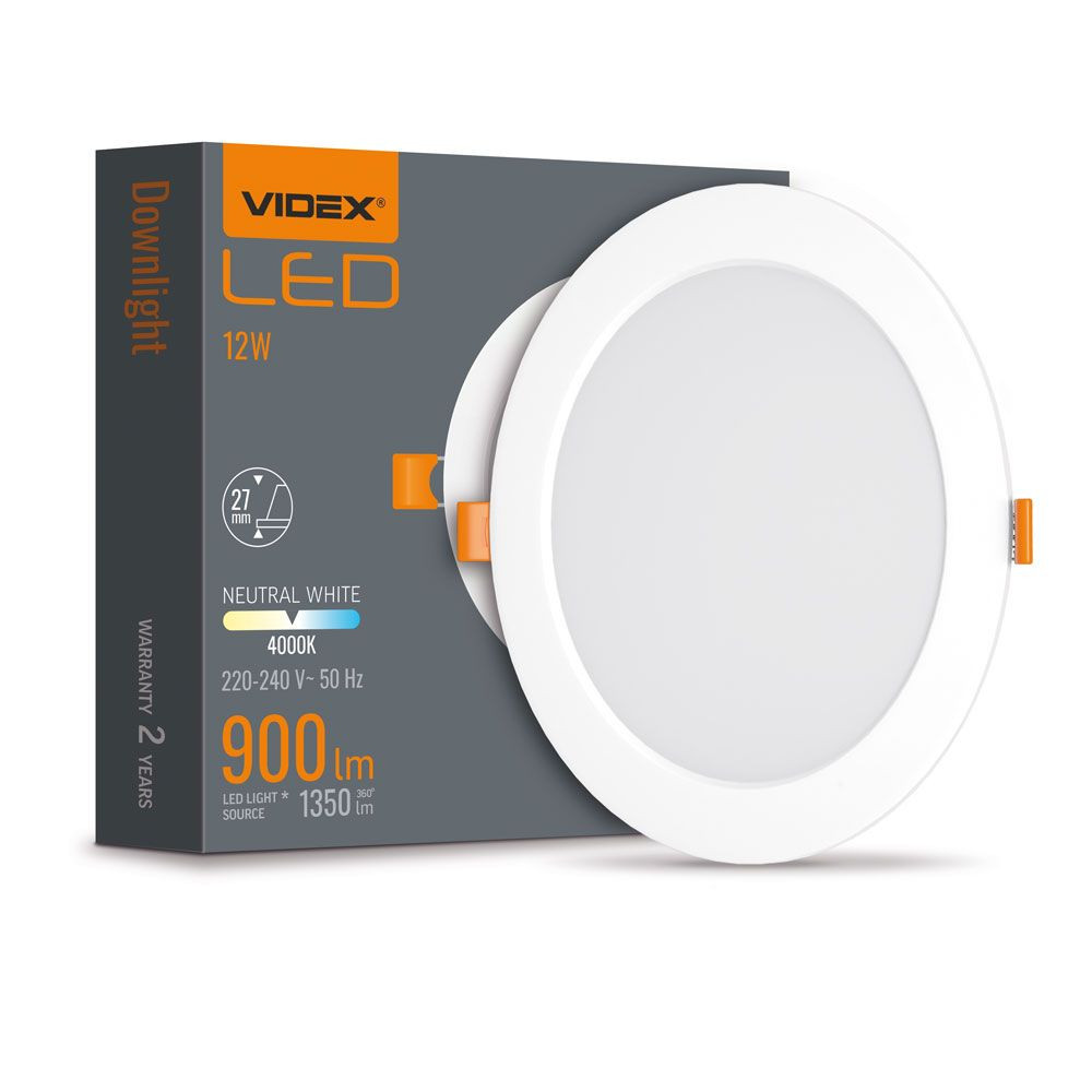 Vgradni LED panel okrogli 12W 4000K 900lm IP20 fi 175x27mm