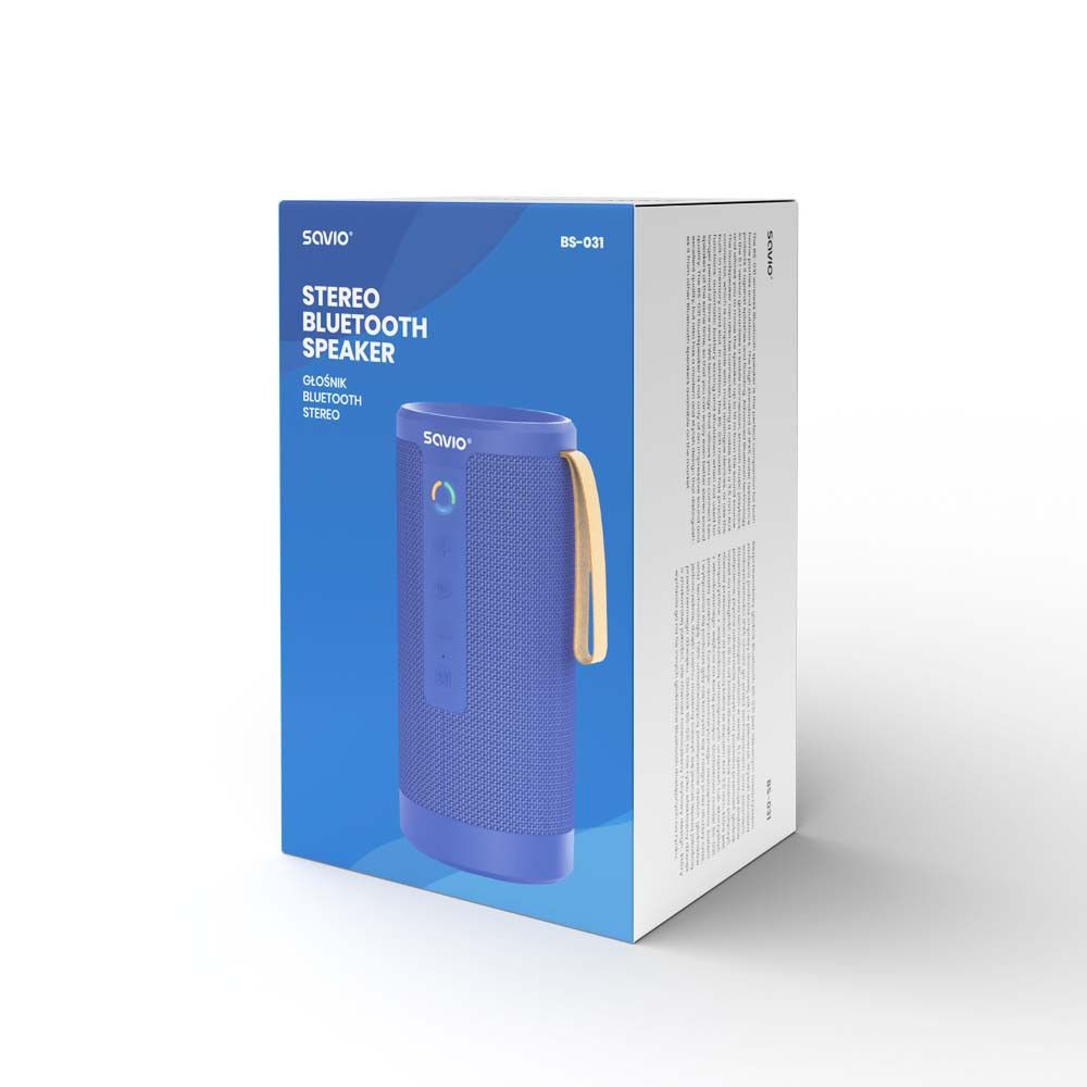 Brezžični bluetooth 5.1 zvočnik STEREO 2x 5W moder
