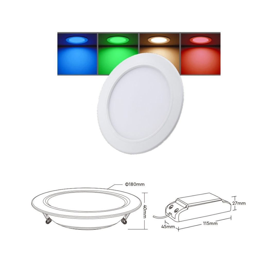 Pametni vgradni LED panel 12W 1056lm RGB+CCT Milight