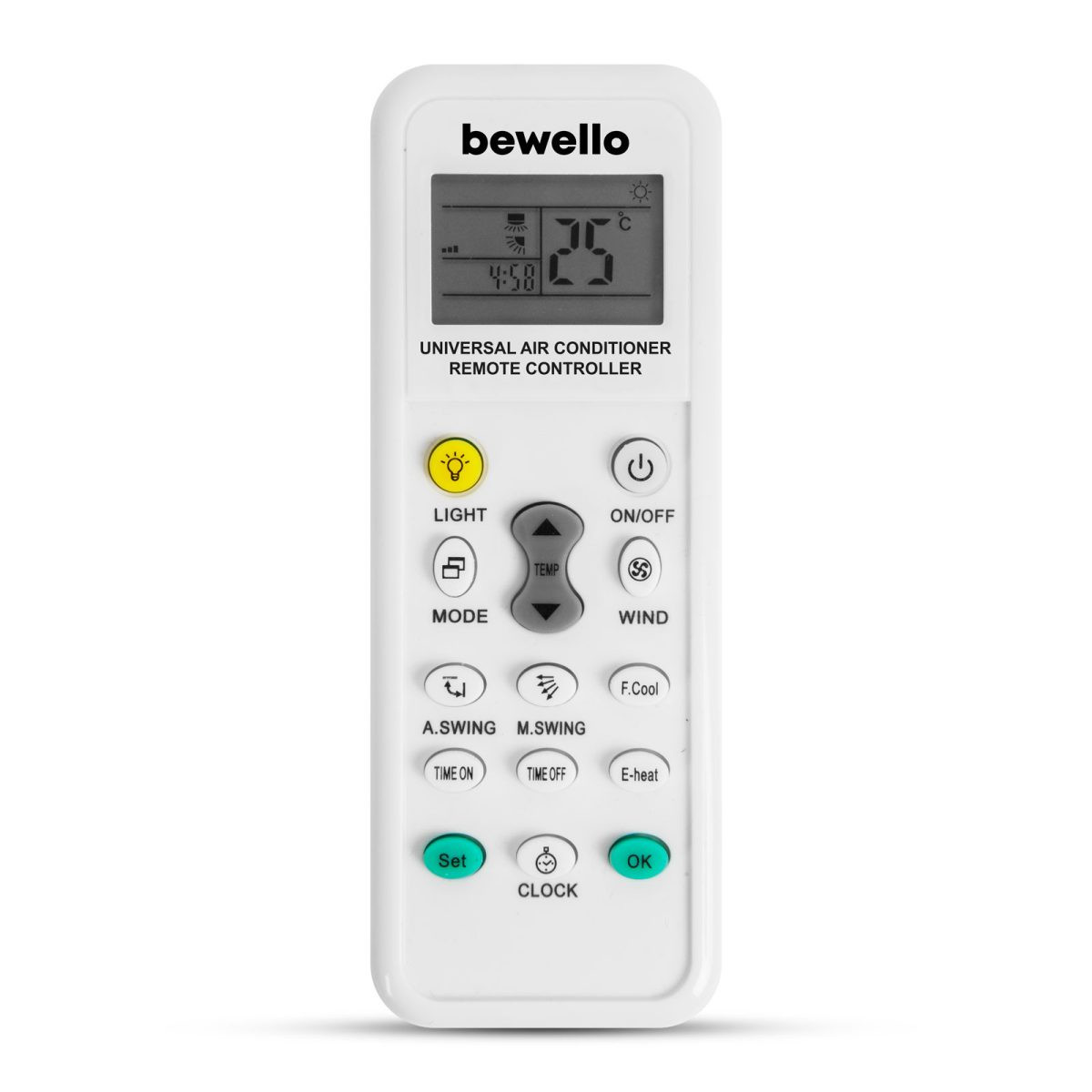 Univerzalni nadomestni daljinski upravljalnik za klimatske naprave 1000v1 2 x AAA bel