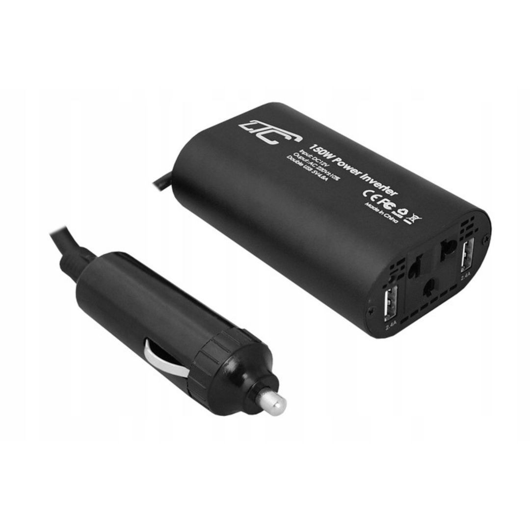 Pretvornik iz 12V v 230V 150W + 2xUSB 2.4A