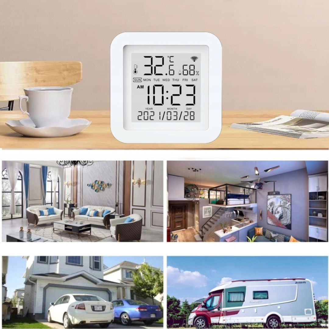 USB WiFi termometer / higrometer TUYA Google Home, Siri z LCD zaslonom
