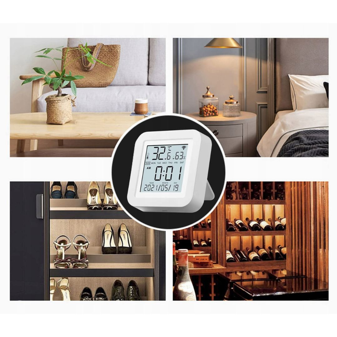 USB WiFi termometer / higrometer TUYA Google Home, Siri z LCD zaslonom