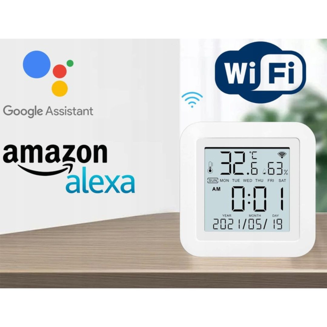 USB WiFi termometer / higrometer TUYA Google Home, Siri z LCD zaslonom