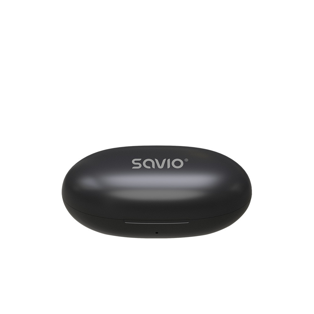 Brezžične bluetooth 5.3 slušalke IPX4 s polnilno postajo in LCD zaslonom črne