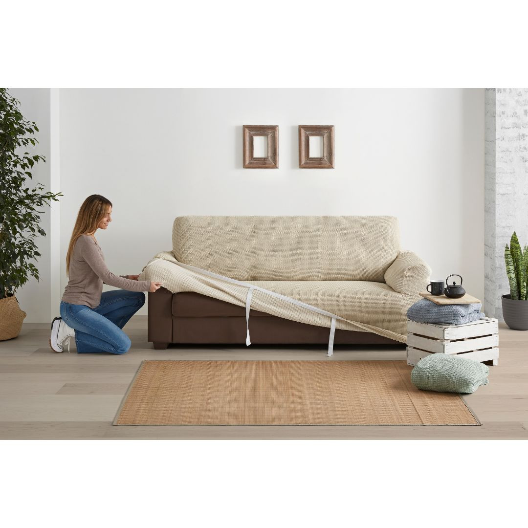 Raztegljiva stretch prevleka za trosed -  kavč 180-230 cm črno/bela (siva) EU kvaliteta – slika 8