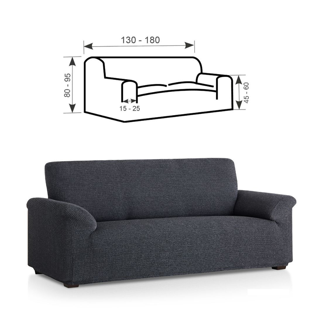 Raztegljiva stretch prevleka za dvosed -  kavč 130-180 cm črno/bela (siva) EU kvaliteta