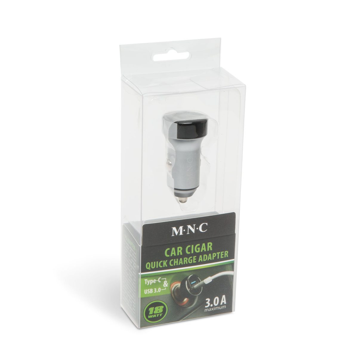 Avtopolnilec z USB-C in USB vtičnico z hitrim polnjenjem 18W