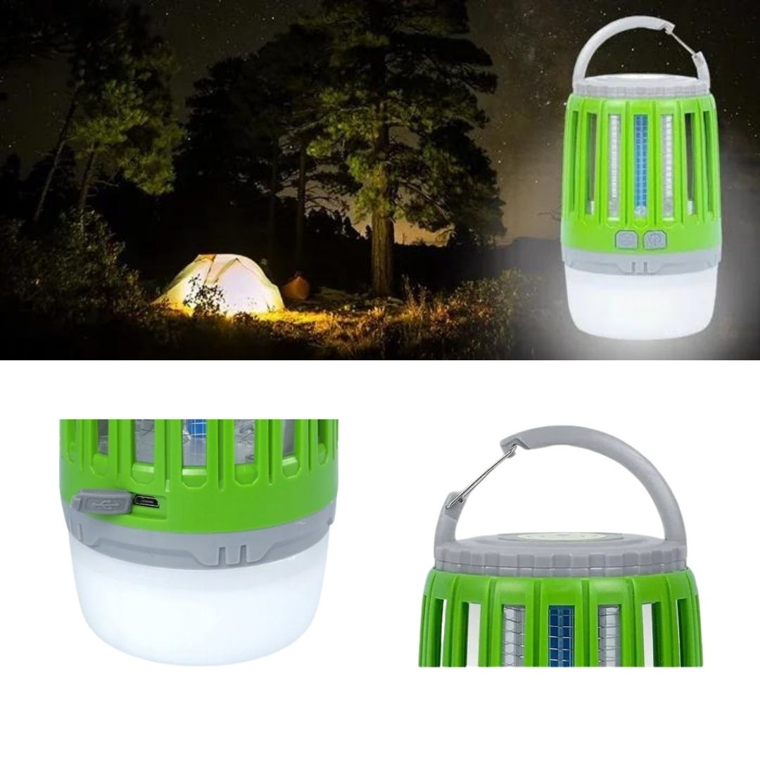 Kamp polnilna LED svetilka + UV repelent proti komarjem 3xAAA ali akumulator
