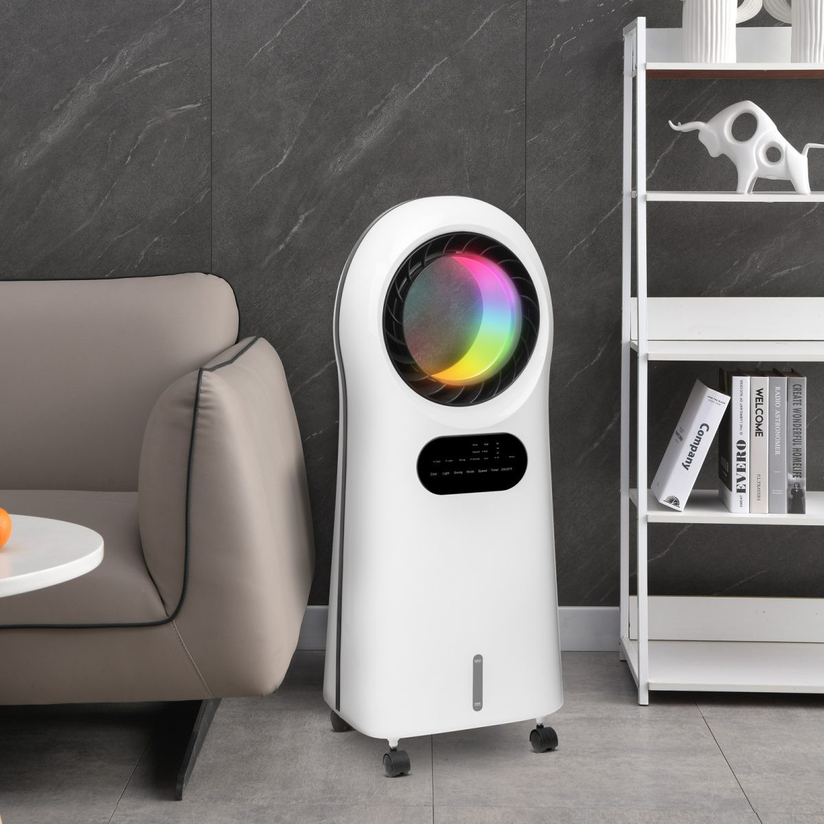 Prenosni hladilec in vlažilnik zraka z ventilatorjem in RGB LED osvetljavo 220-240V 3,5L