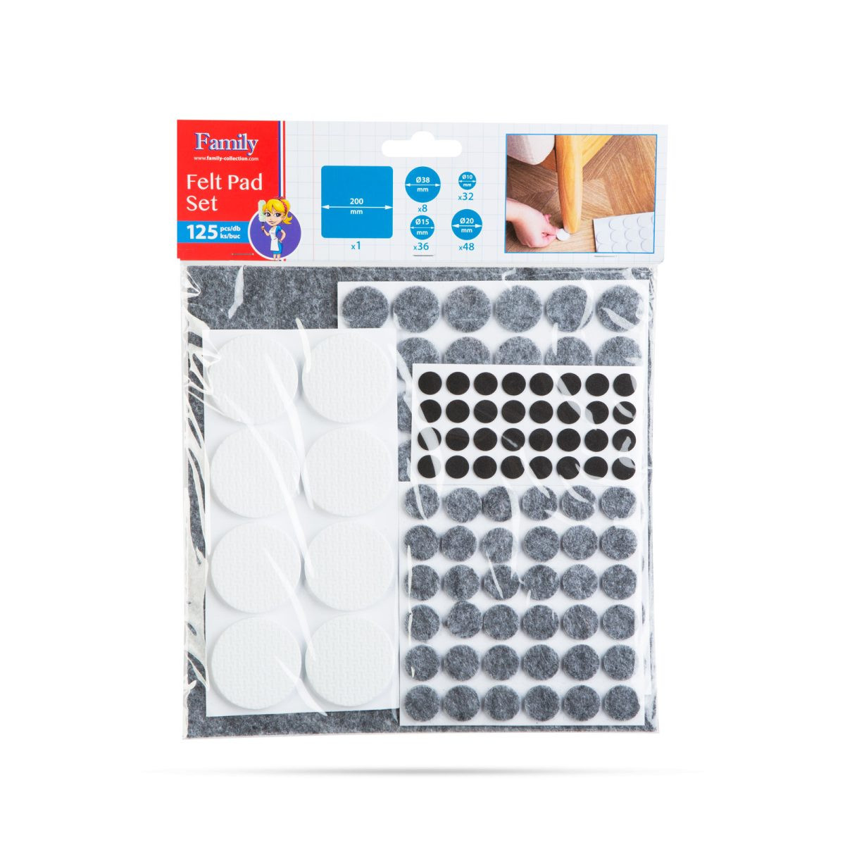 Set samolepilnih podlog za zaščito tal za pohištvo 2mm 125 kos /paket