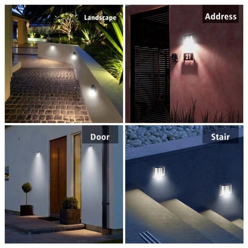 Stenska LED solarna svetilka 4 LED 40lm 6500K srebrna