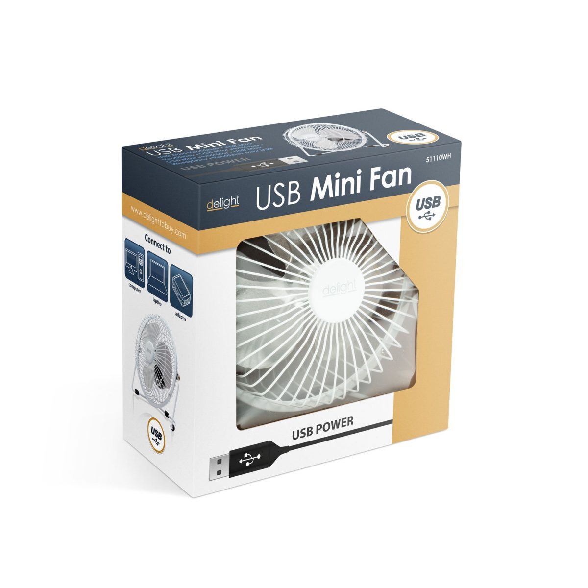 USB ventilator 18cm bel 5V 1,75W – slika 3
