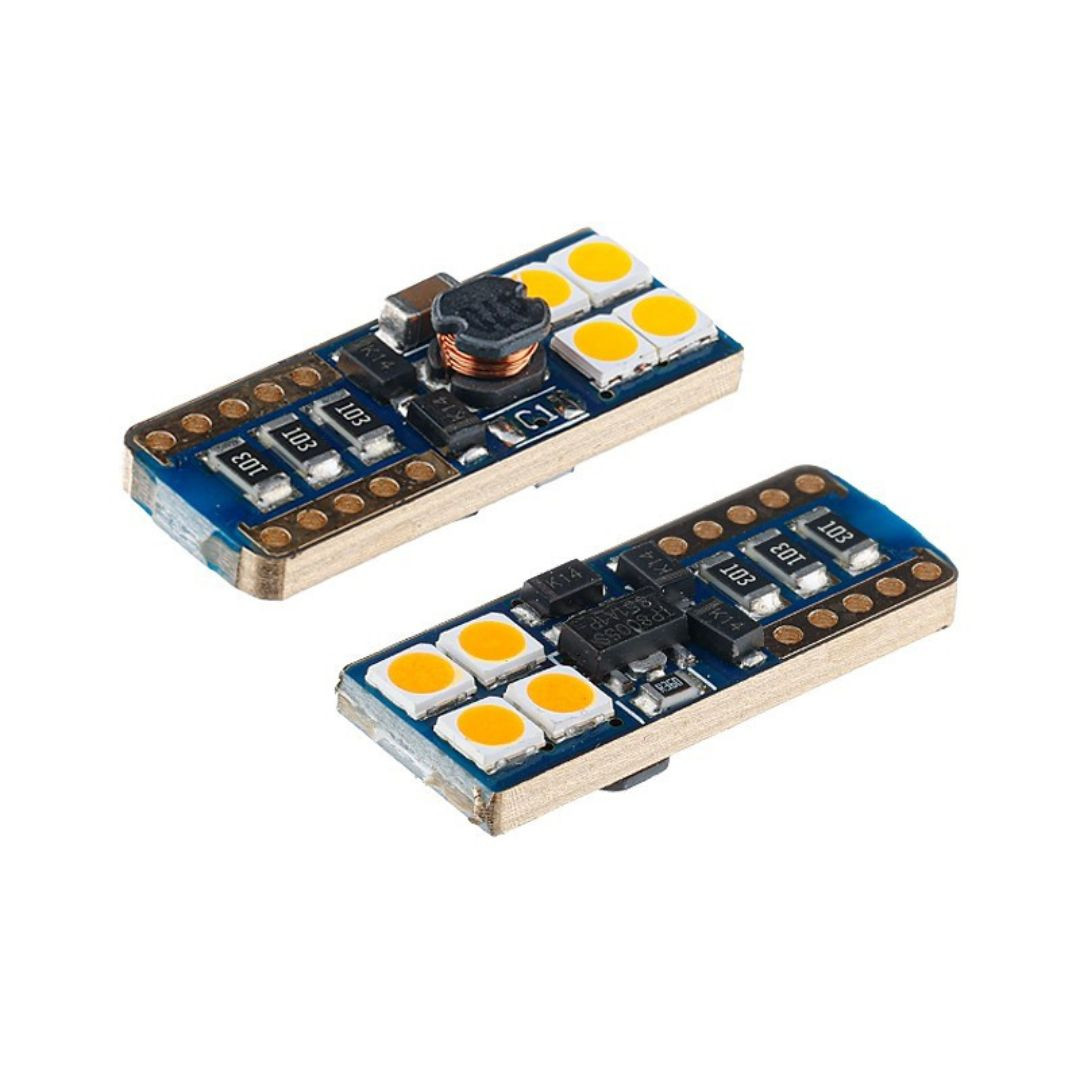 Avto LED sijalka oranžna 1800K 130lm WY5W T10 12/24V 8x 3030 SMD LED nonpolar CANBUS