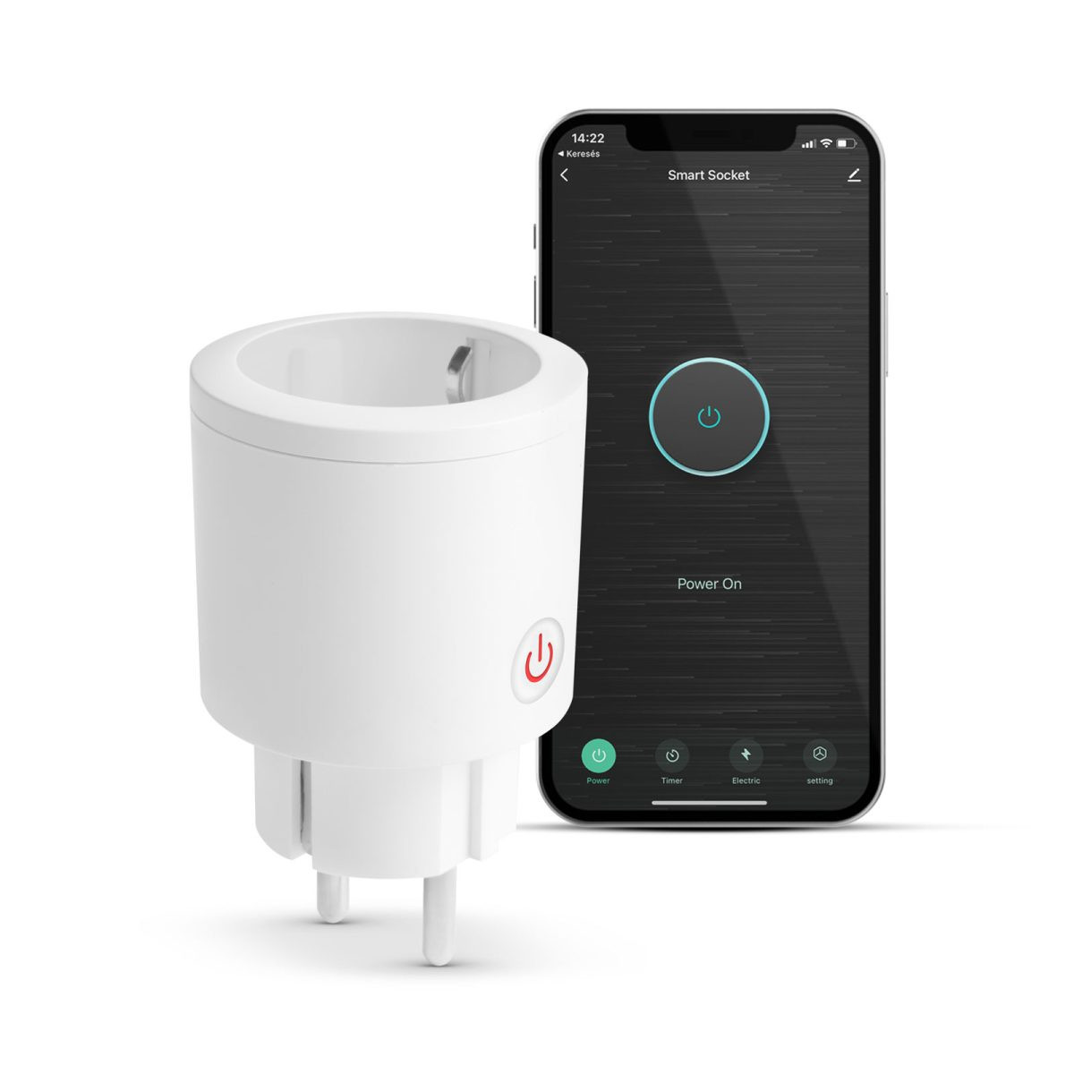 Pametna Wi-Fi vtičnica z merilnikom porabe in časovnikom Amazon Alexa, Google Home, Siri