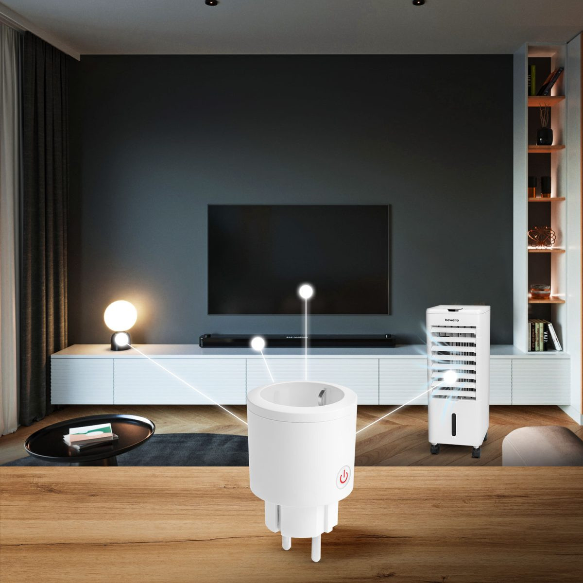 Pametna Wi-Fi vtičnica z merilnikom porabe in časovnikom Amazon Alexa, Google Home, Siri