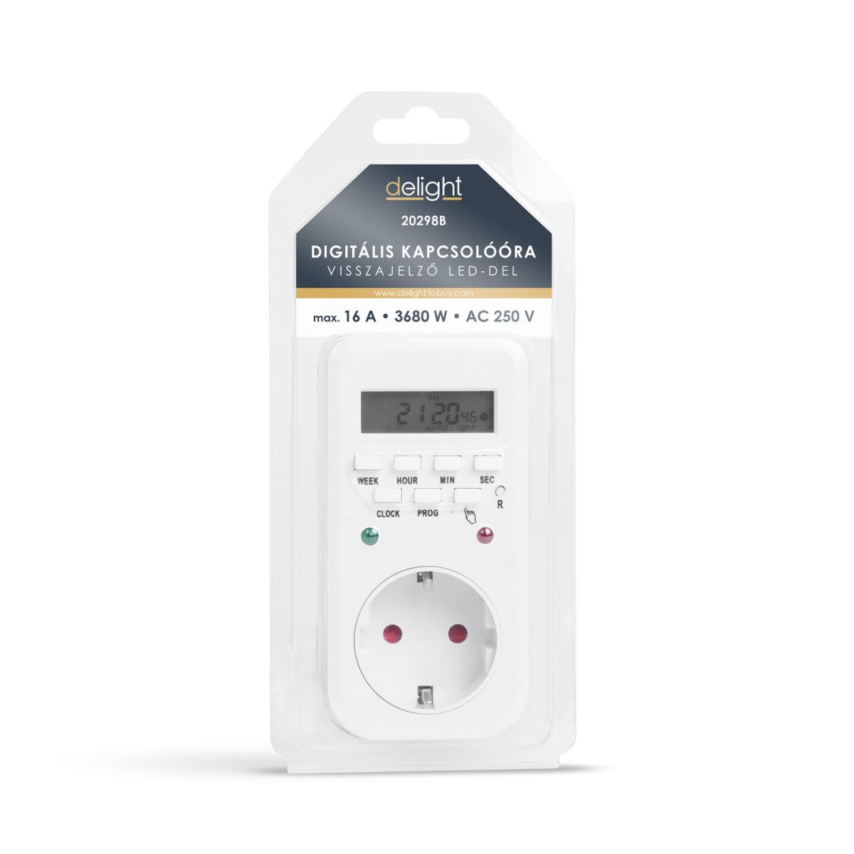 Tedensko digitalno časovno stikalo - timer s sekundnim intervalom 250V 16A 3680W