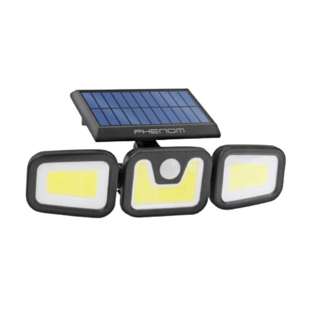 Solarni LED komplet - 2x stenska solarna svetilka 136 LED 5W 260lm + 1x  solarni reflektor 10W 600lm s PIR senzorjem in 3 načini