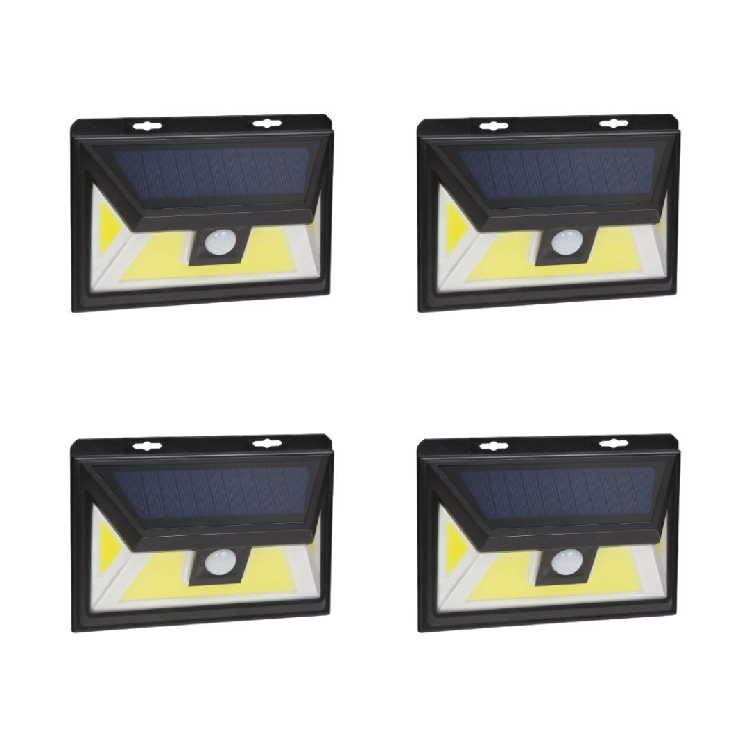 4x stenska solarna COB LED solarna svetilka 5W 300lm 1200 mAh IP65 s senzorjem gibanja in mraka 3 načini delovanja