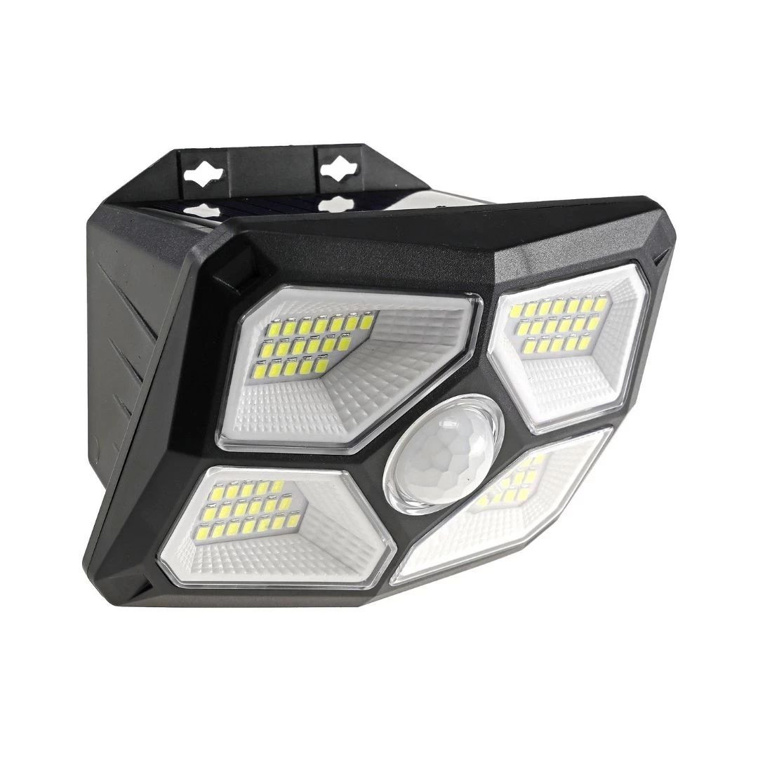Komplet 3 LED solarnih svetil 2x stenska svetilka 72 LED IP65 in 1x solarni reflektor s solarnim panelom 300lm 6000K