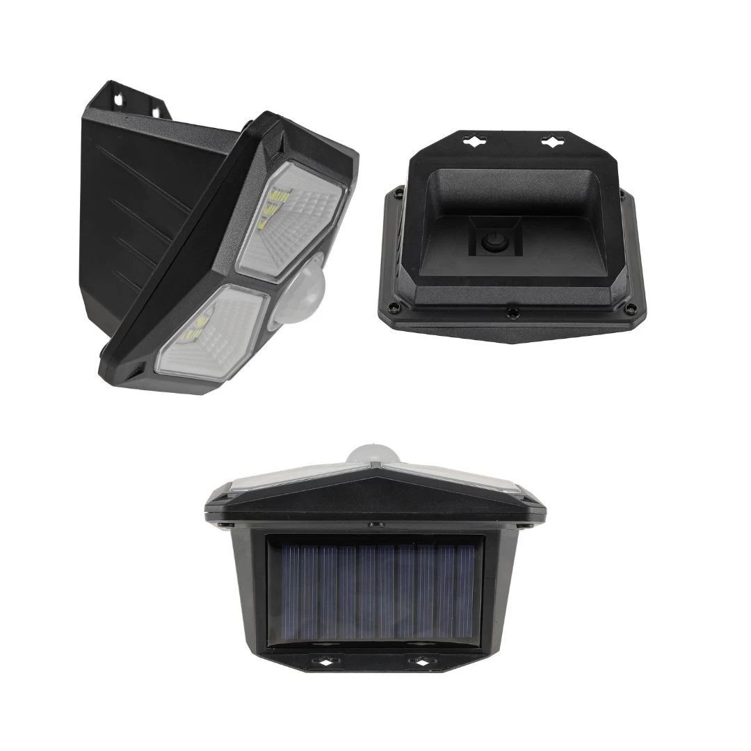 Komplet 3 LED solarnih svetil 2x stenska svetilka 72 LED IP65 in 1x solarni reflektor s solarnim panelom 300lm 6000K