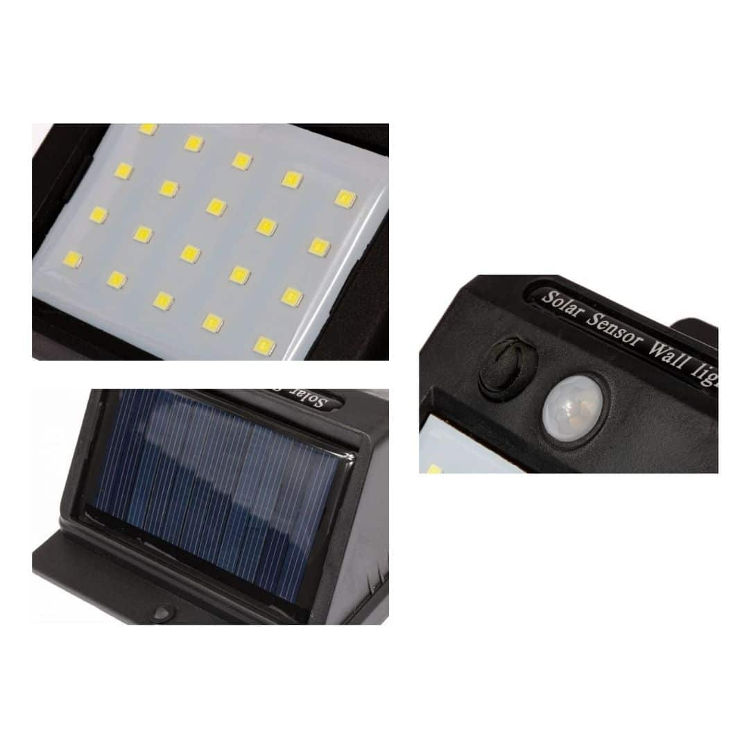 5 x stenska solarna svetilka 20 LED 200lm s senzorjem gibanja in mraka