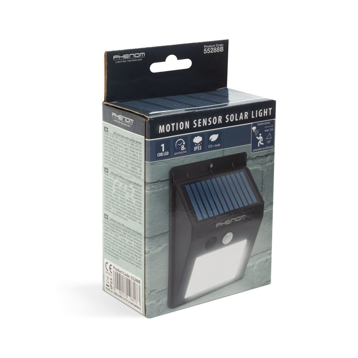 COB LED stenska solarna svetilka 3W 120lm s senzorjem gibanja