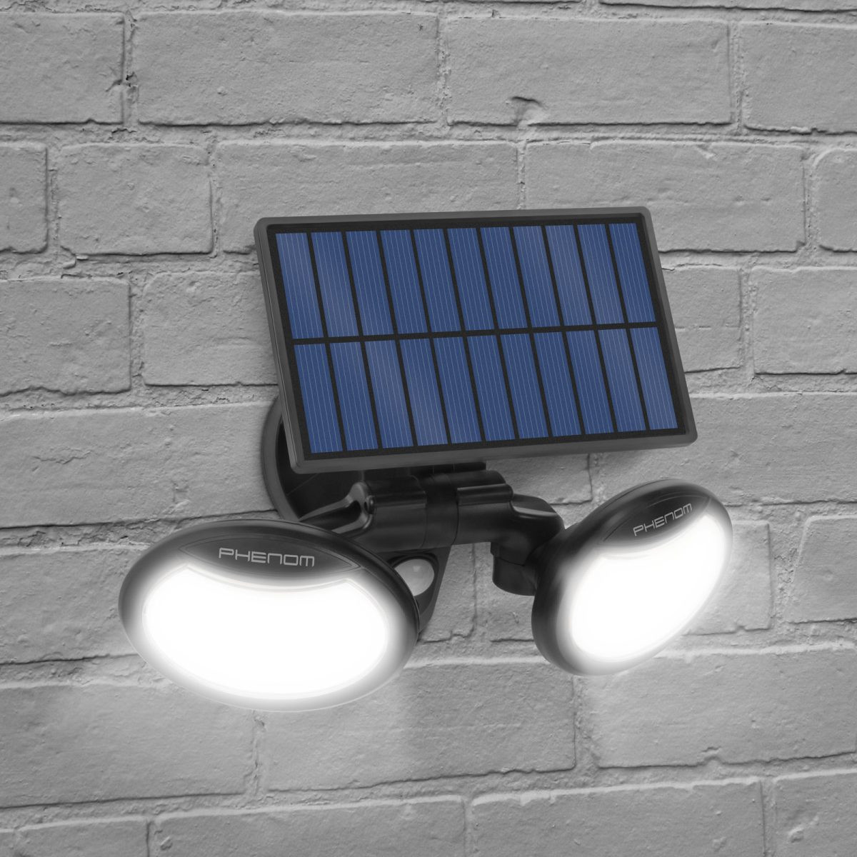 COB LED solarni reflektor 8W 500lm s senzorjem gibanja s 2 vrtljivima glavama in 3 načini delovanja