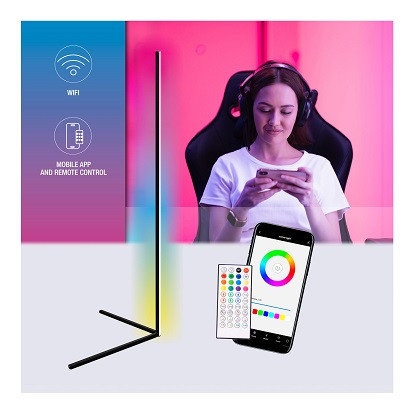 Wi-Fi pametna RGB LED 12W kotna svetilka 140cm