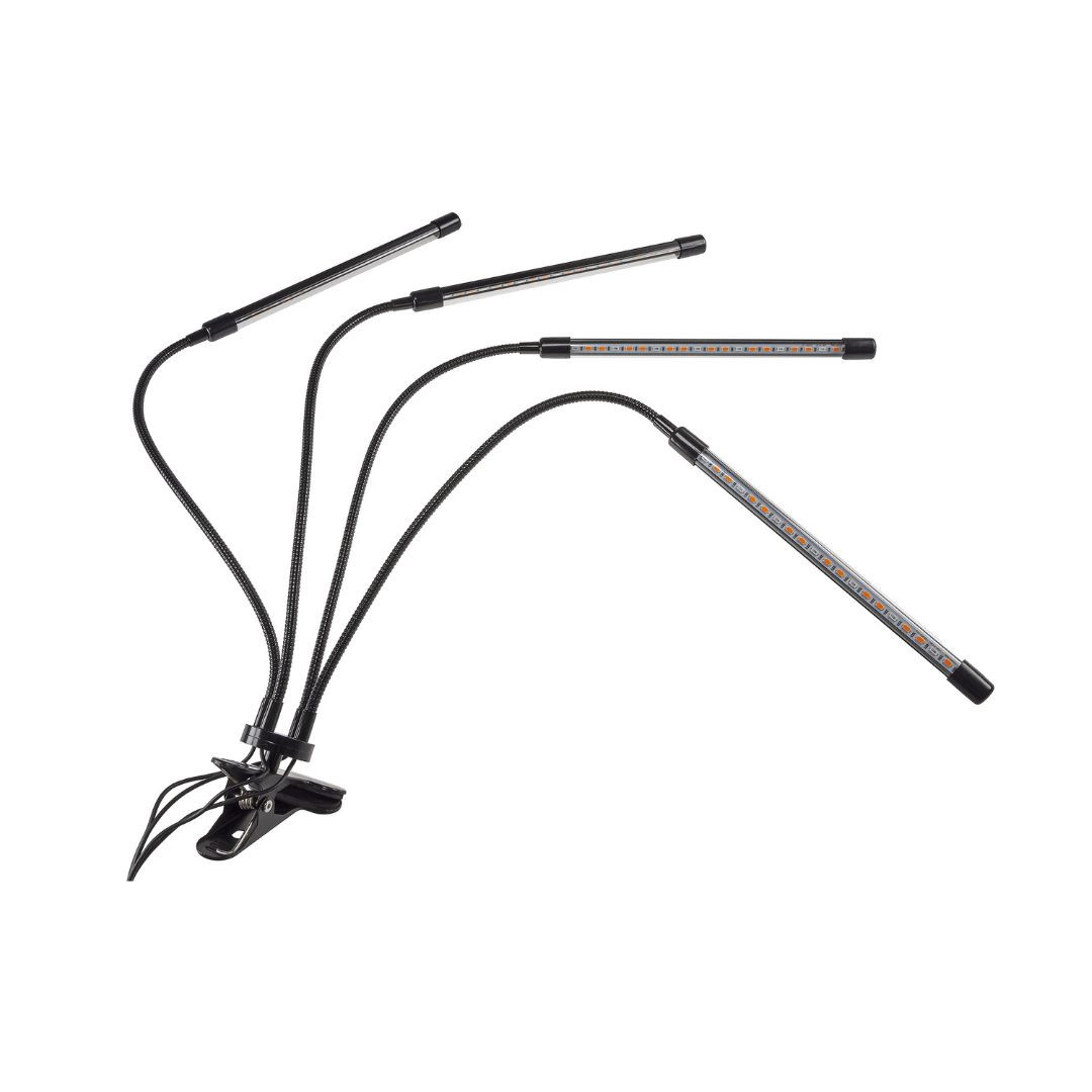 LED svetilka za rast rastlin - grow lamp z 4 glavami rdeča + modra s kontrolerjem