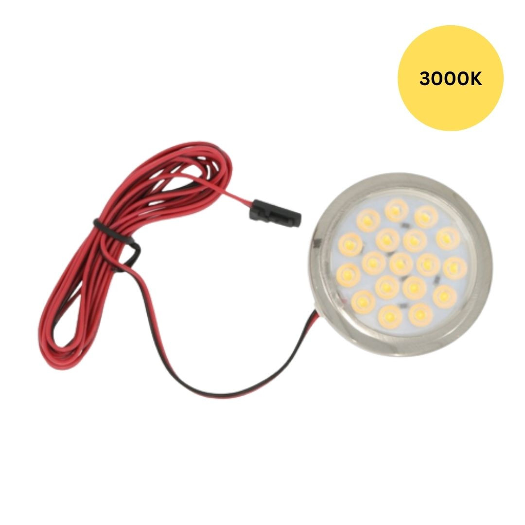 Set 6 pohištvenih LED svetilk 1,5W 12V 3000K z nožnim stikalom in 12V napajalnikom