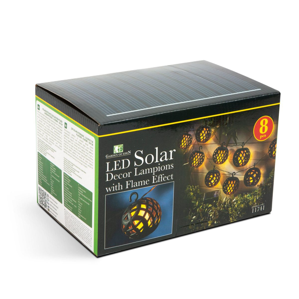 LED solarna veriga z efektom ognja / plamena 140 cm