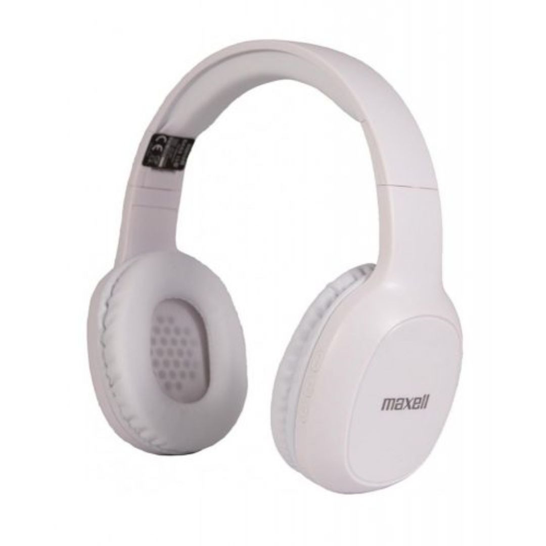 Bluetooth naglavne slušalke Maxell BASS z mikrofonom bele