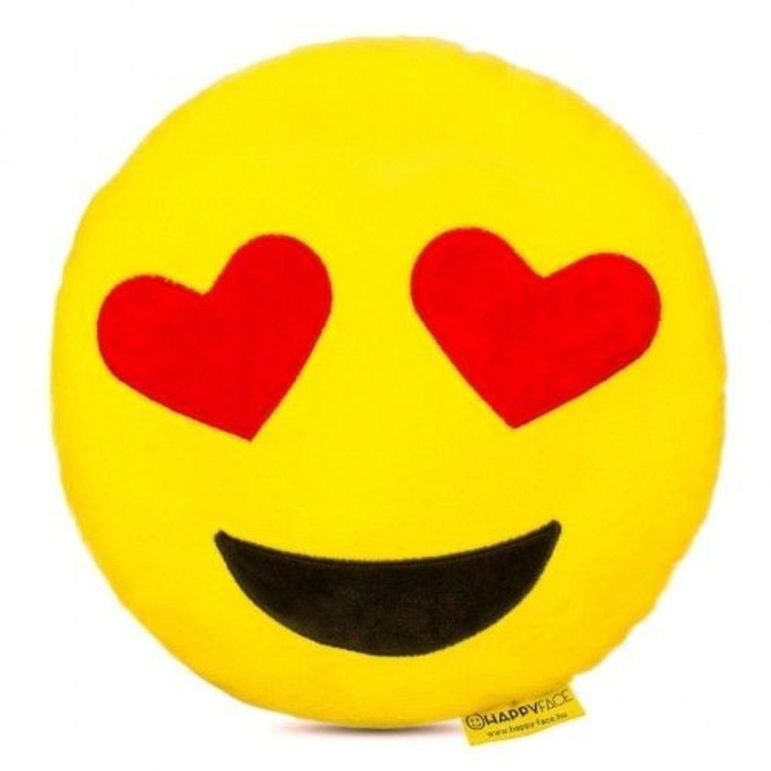 Kakovostna plišasta blazina emoji srčki v očeh 32cm