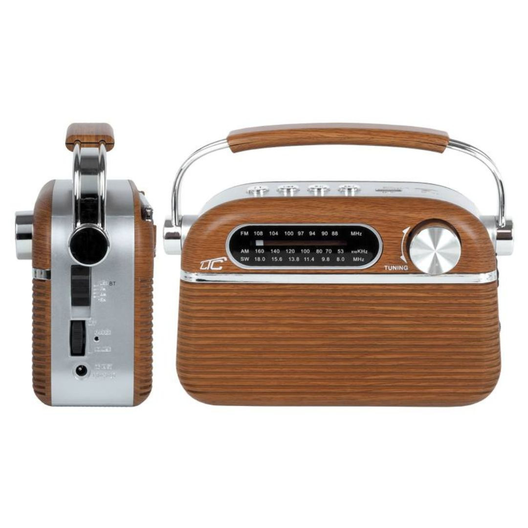 Prenosni RETRO radio bluetooth, AM/FM, MP3, USB, SD s polnilno baterijo 1200mAh