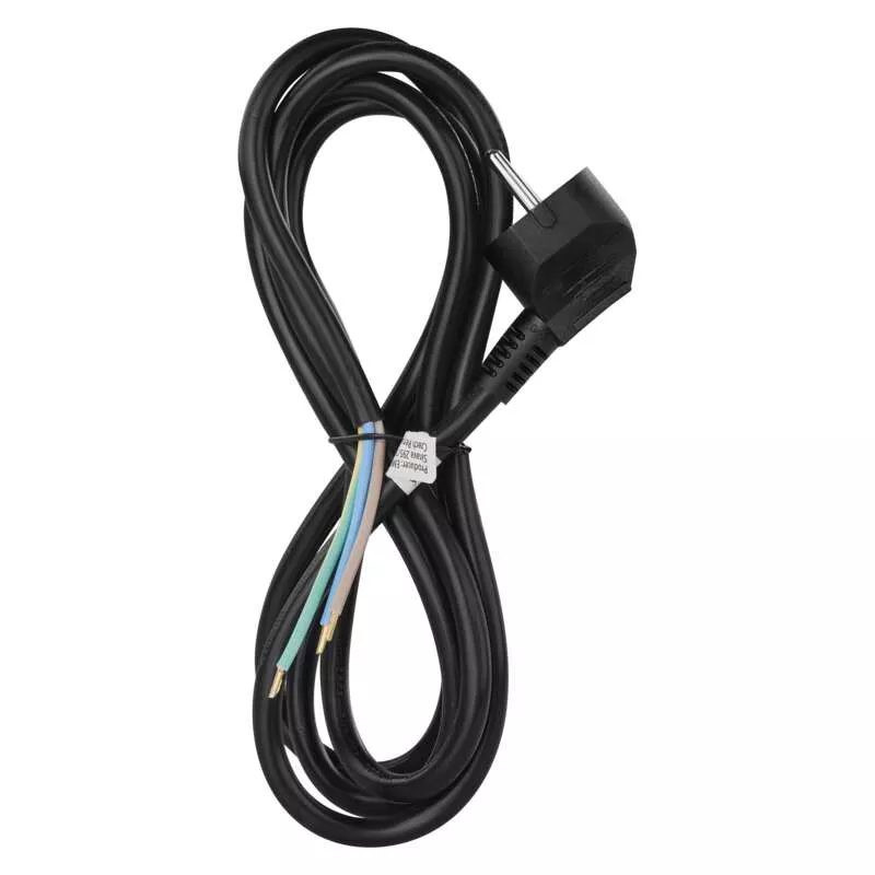 Priključna vrvica PVC 3x1,5mm 2m črna