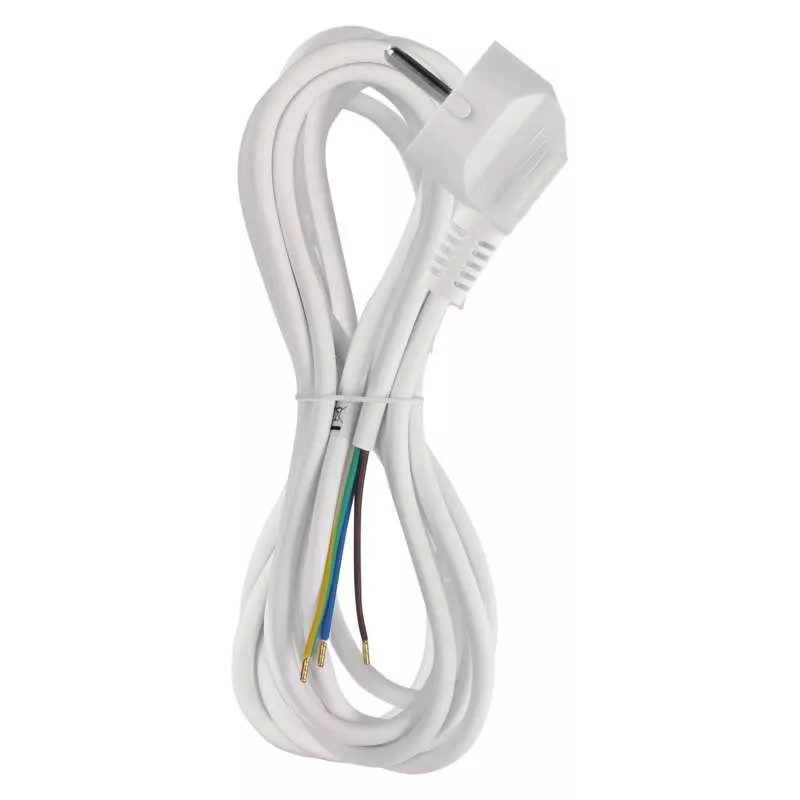Priključna vrvica PVC 3×0,75mm 3m bela