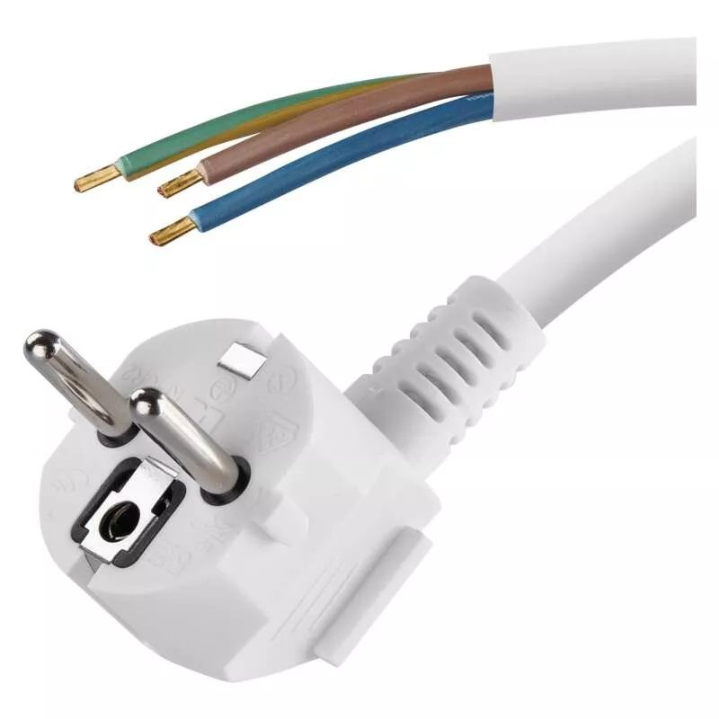 Priključna vrvica PVC 3×1mm 5m bela