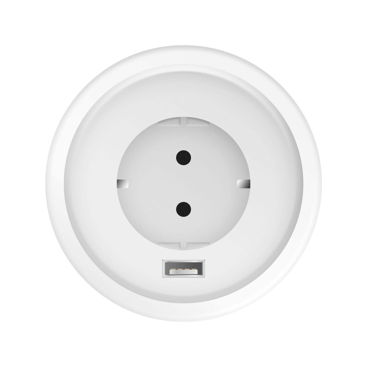 Skrita vgradna šuko vtičnica z USB vhodom bela