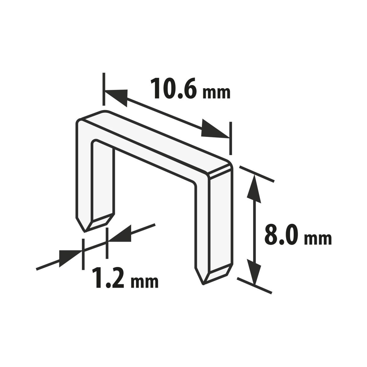 Sponke 1,2 x 10,6 x 8 mm 1000 kos