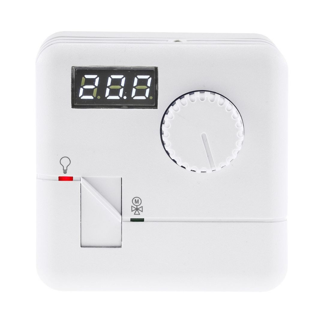 Stenski termostat 7A beli LCD zaslon 5-30°C 110-230V