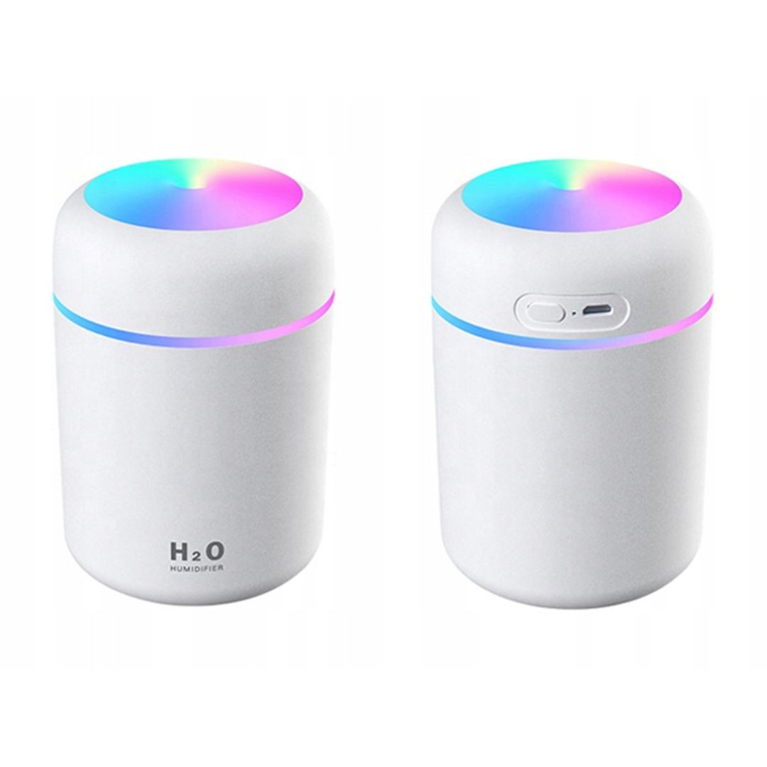 Vlažilnik zraka - difuzor H20 300ml z RGB LED osvetlitvijo na USB napajanje bele barve