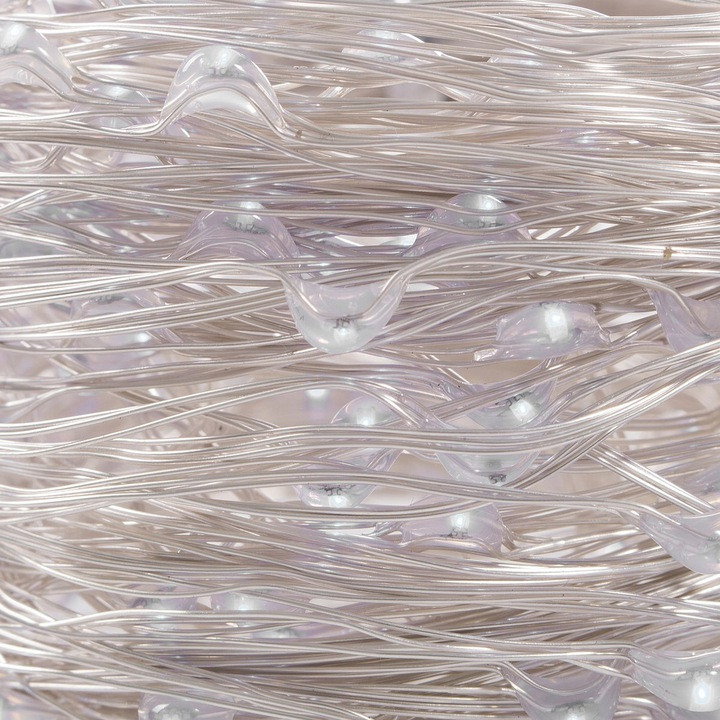 Micro LED novoletne lučke na baterije z daljincem 100 LED 10m hladno bele 3xAA